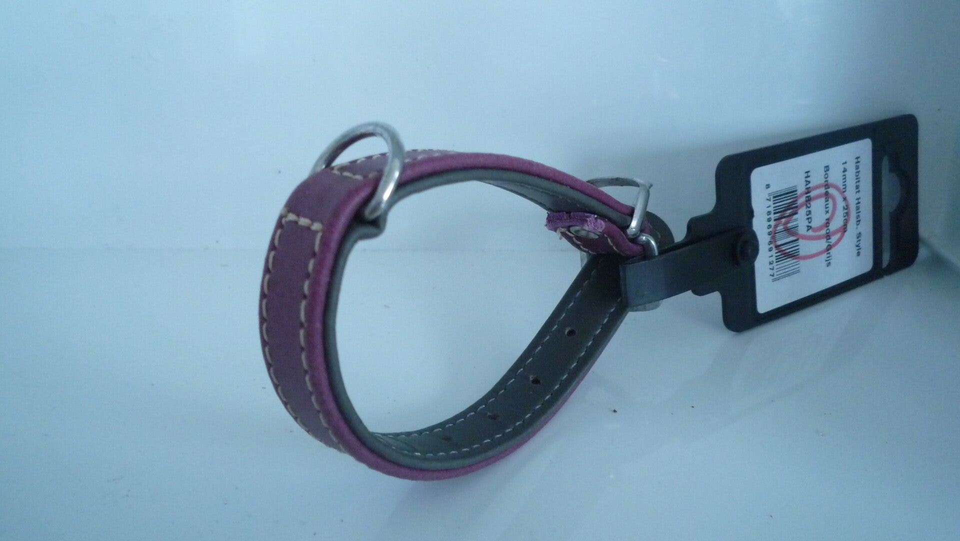 Habitat halsband 25cm bordeaux rood/grijze