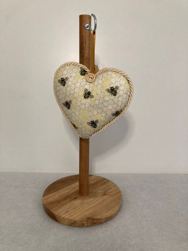 Bee-Themed Craft Fabric Heart Decor