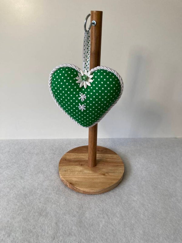 Charming Green Polka Dot Heart Ornament