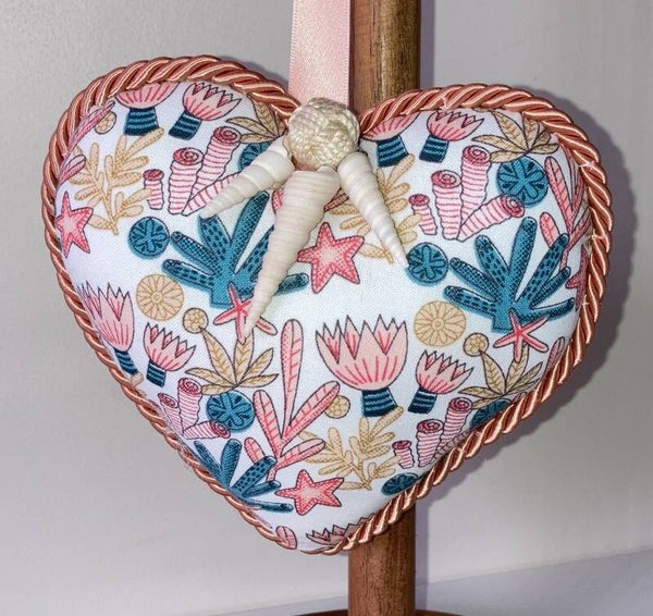 CRAFT FABRIC HEART - Sea Shell fabric