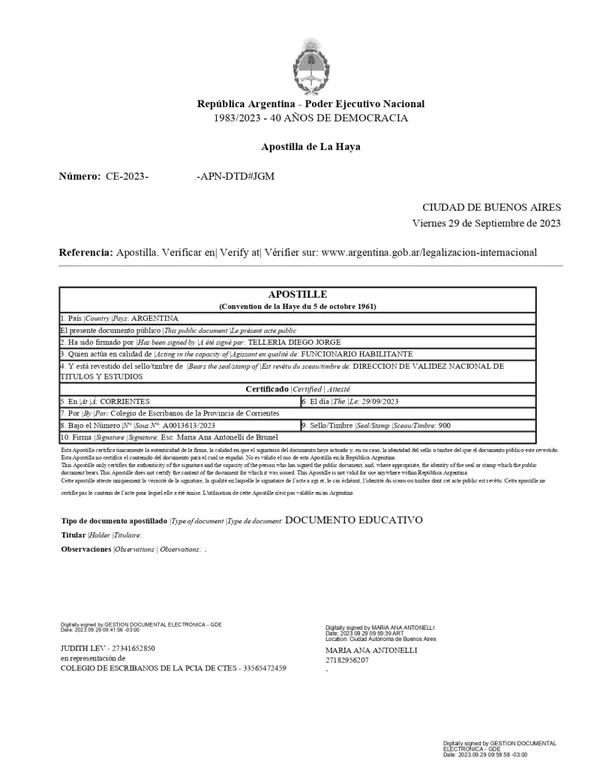 APOSTILLA DIGITAL URGENTE EN EL DIA - Horario de ingreso de 8 a 11.30 hs