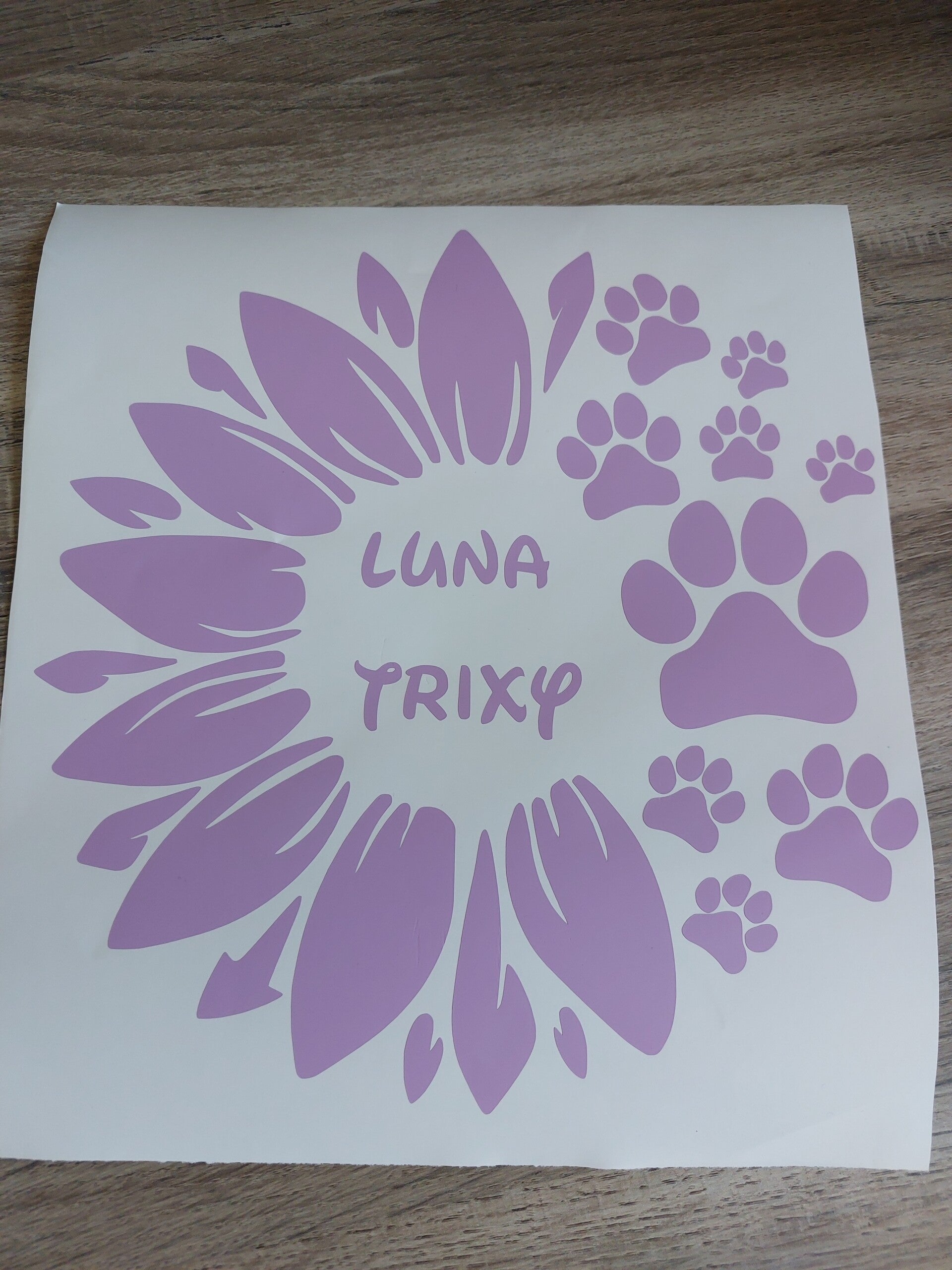 Bloem sticker met naam