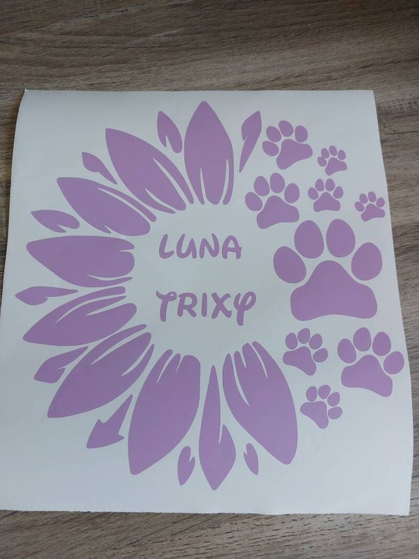 Bloem sticker met naam