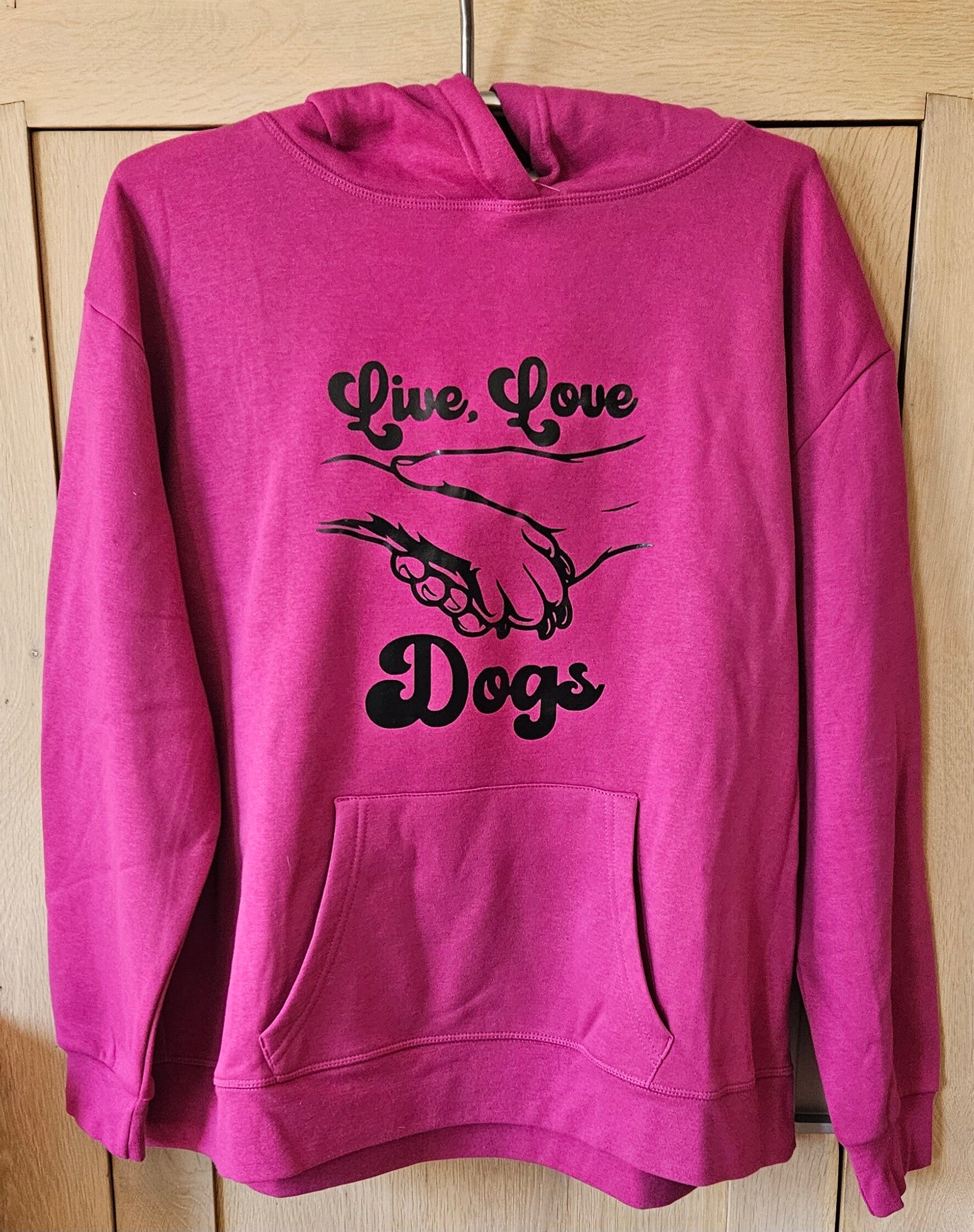 Hoodie bedrukt Live, Love Dogs