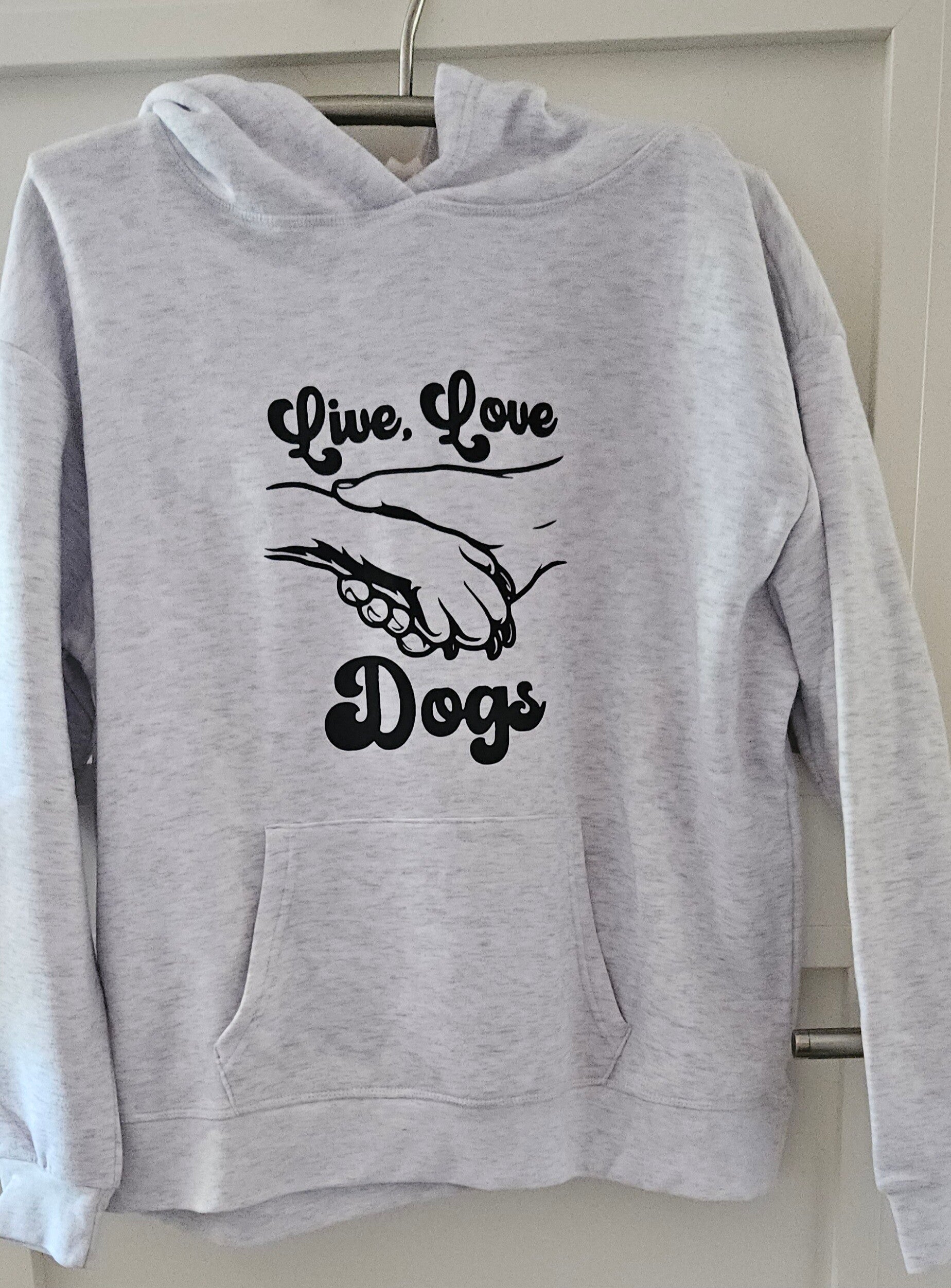 Hoodie bedrukt Live Love Dogs