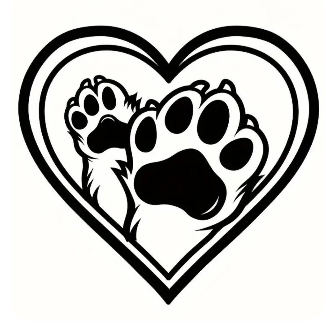 Sticker hart met poten