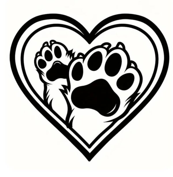 Sticker hart met poten