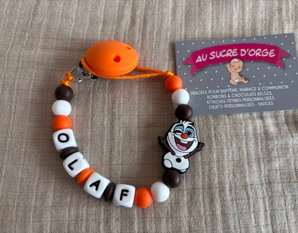 Attache tétine Reine des neiges bébé Olaf