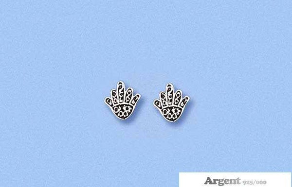 Boucles d'oreilles main de Fatma en argent 925