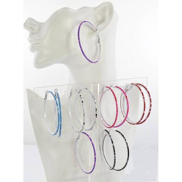 Boucles d'oreilles créoles fantaisie diamètre 6 cm