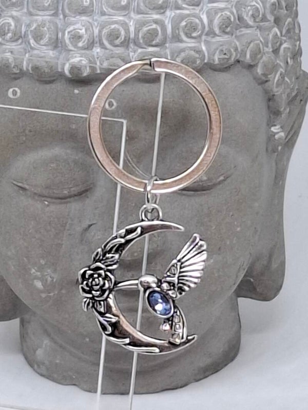 Porte-clés Lune et Colibri