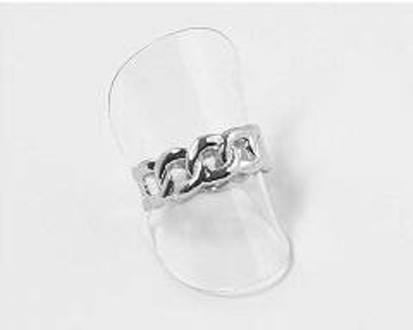 Bague chevalière chaîne en plaqué argent
