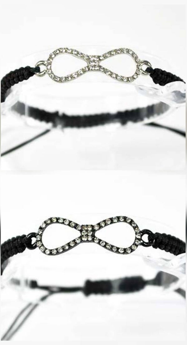 Bracelets shamballa nœud strassé de 2 différentes couleurs