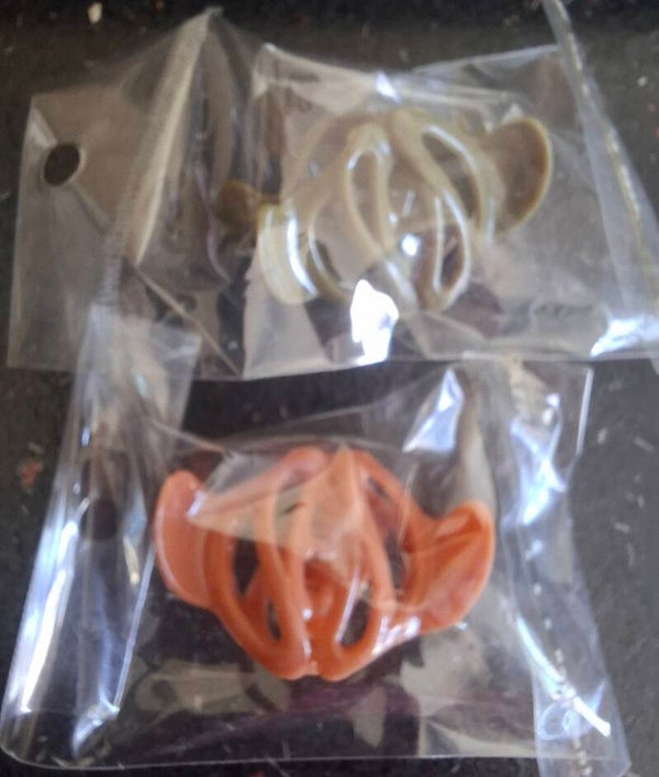 Lot de 4 petites pinces à cheveux design terracotta et kaki