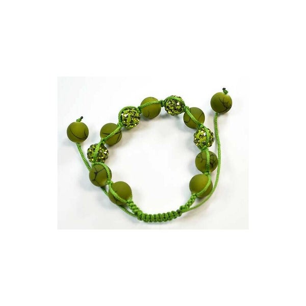 Bracelet Shamballa 11 boules vertes