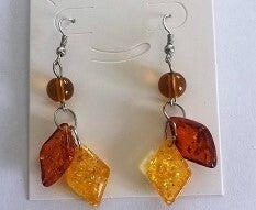 Boucles d'oreilles fantaisie en résine ambrée