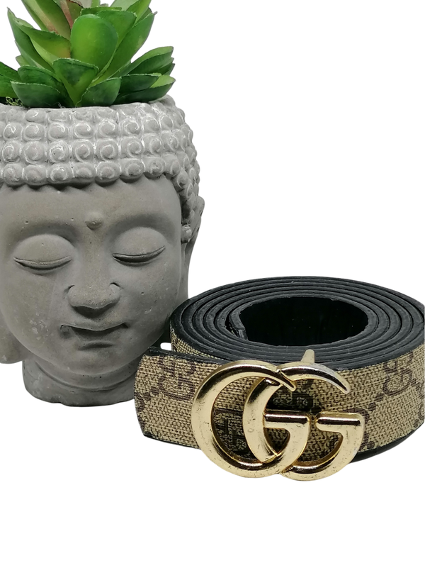 Ceinture GG beige/dorée n°2