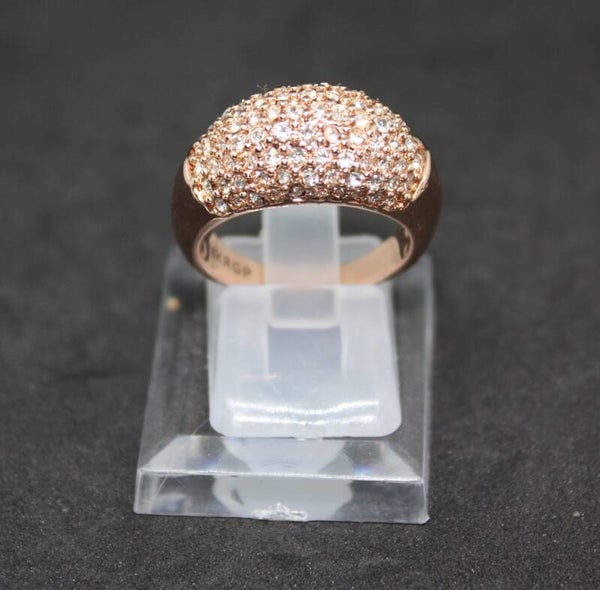 Bague jonc serti de zirco en plaqué or