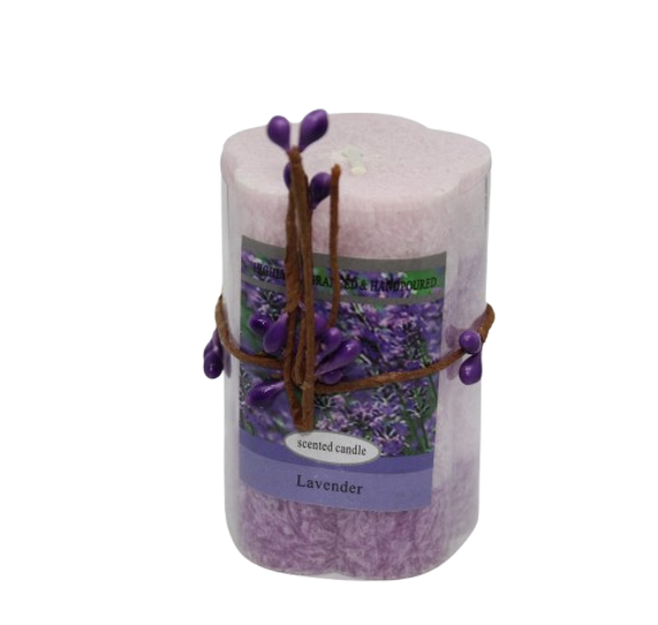 Bougie fleur ombrée à la lavande
