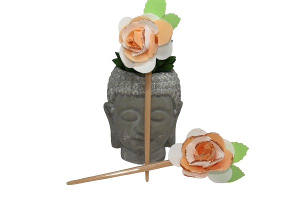 Accessoires cheveux bâtons style chinois abricot