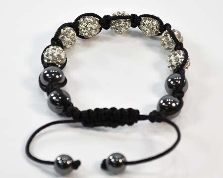Bracelet shamballa 7 boules blanches