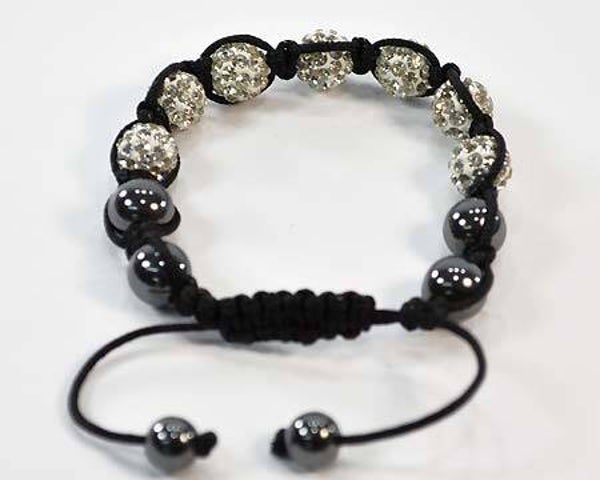Bracelet shamballa 7 boules blanches