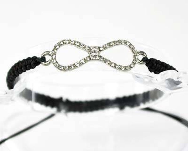 Bracelets shamballa nœud strassé de 2 différentes couleurs