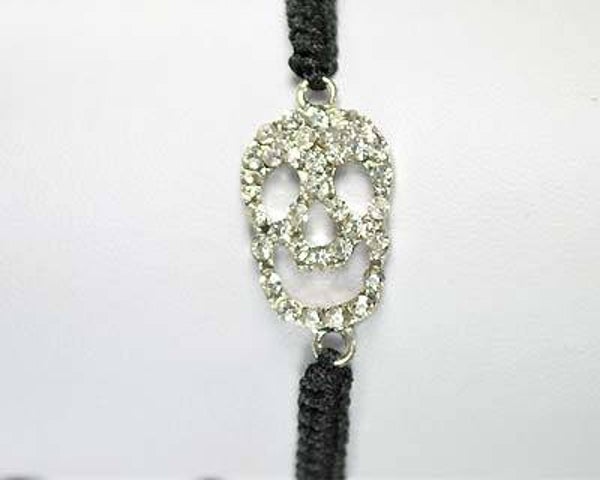 Bracelets shamballa tête de mort rigolote strassée