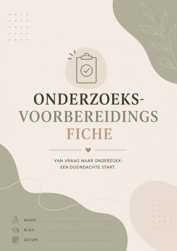 onderzoeksvoorbereidingsfiche