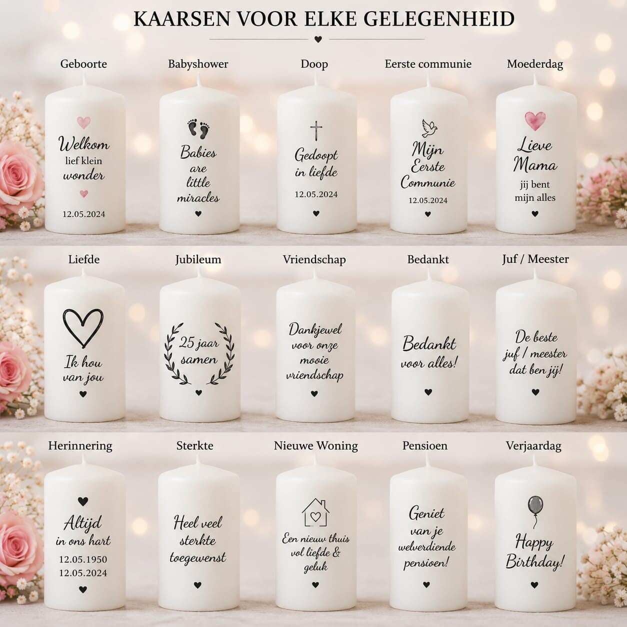gepersonaliseerde kaars