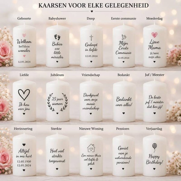 gepersonaliseerde kaars