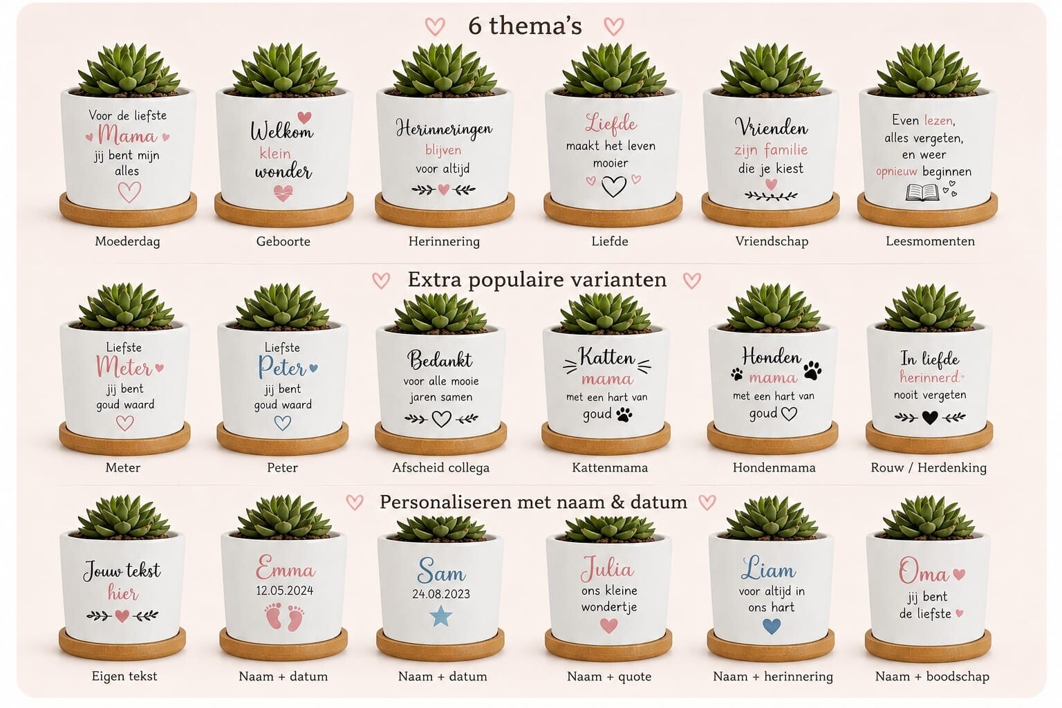gepersonaliseerde (bloem)potjes
