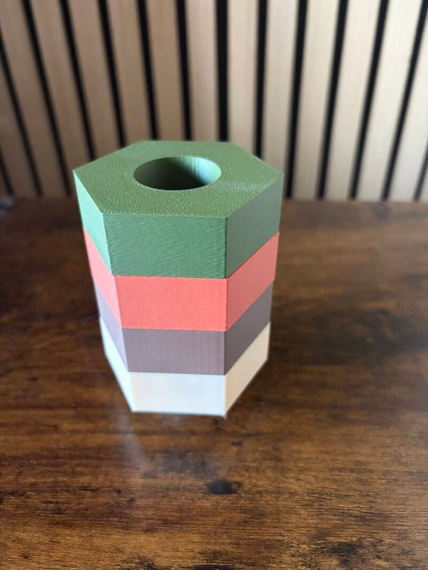 Modulaire kandelaar – Tussenstuk Zeshoek 7 cm