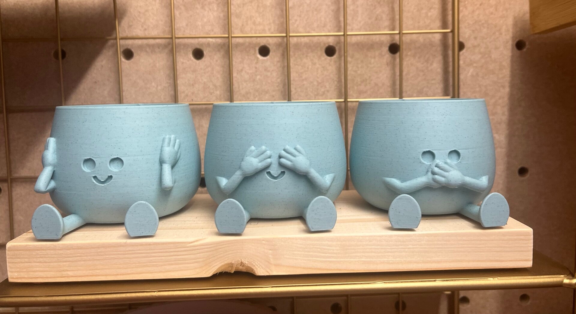 Horen zien zwijgen- bloempotjes 3D-print