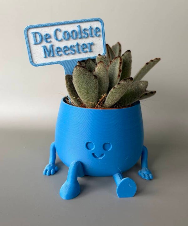 Happy potje small de coolste meester 3D-print