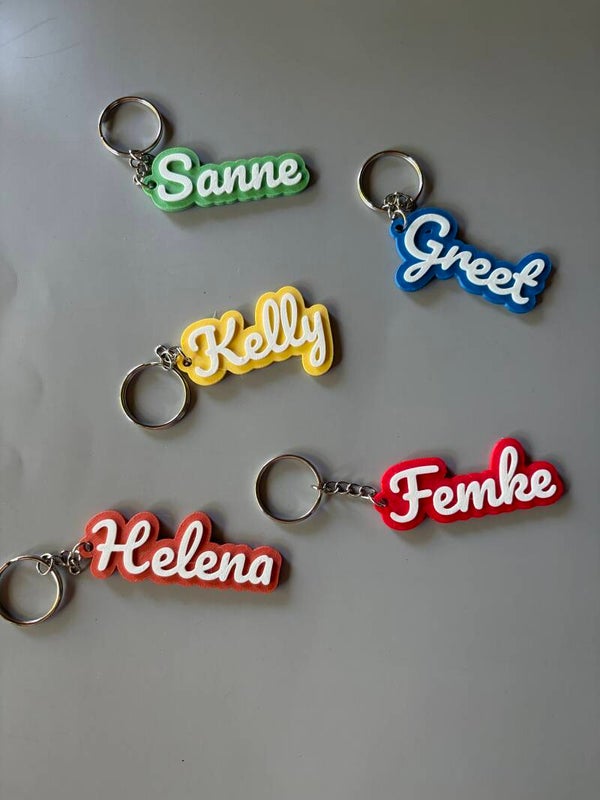 Gepersonaliseerde naam sleutelhanger 3D-print