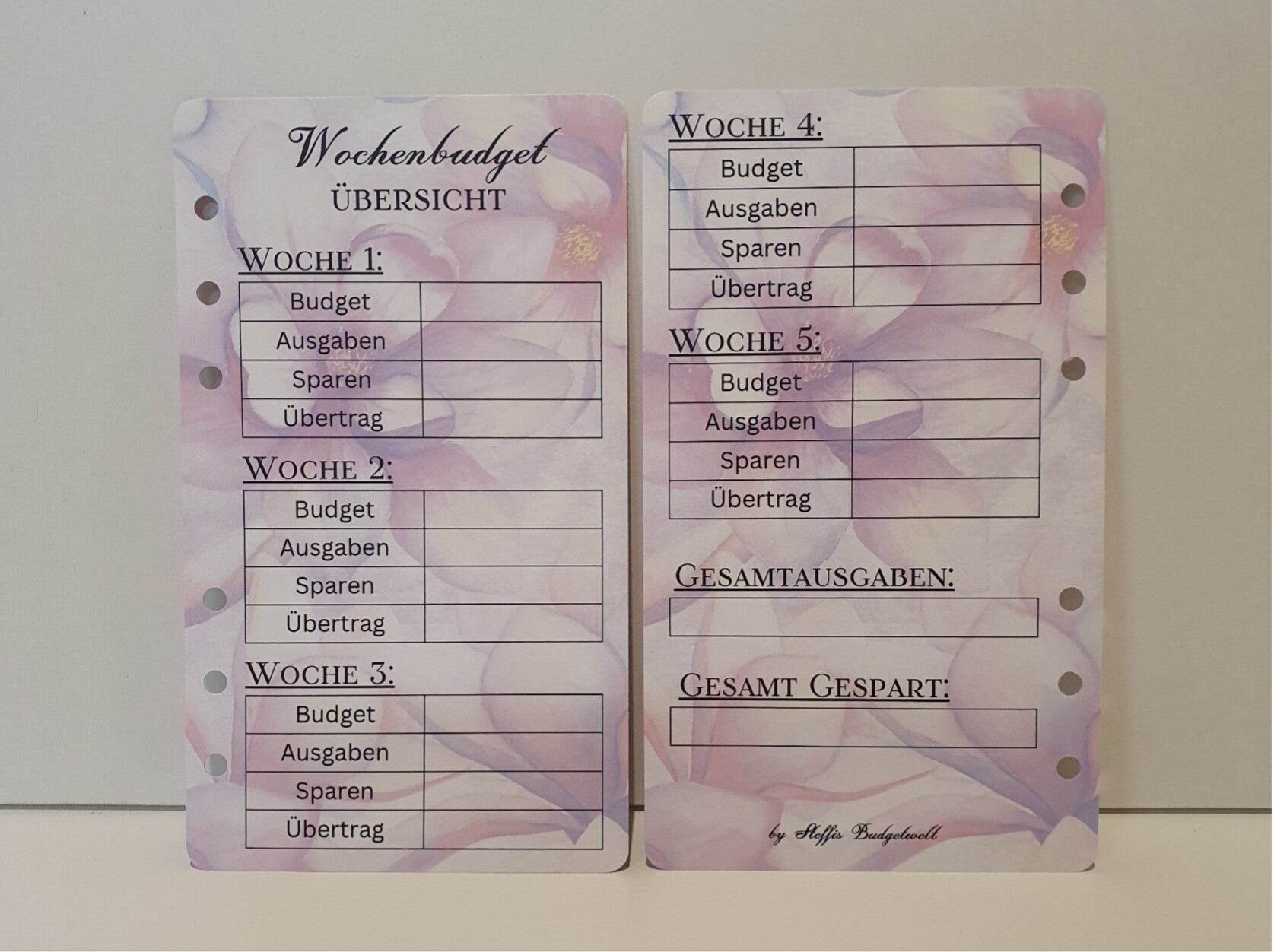 Wochenbudget Übersicht A6