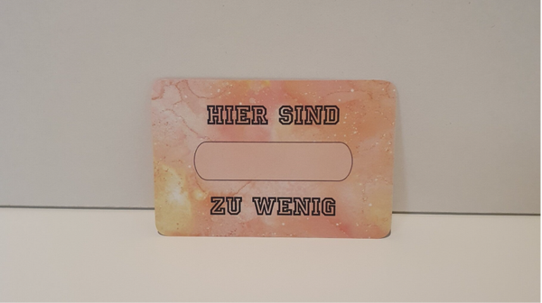 Zu wenig / Zu viel Kärtchen (foliert) 5er-Set