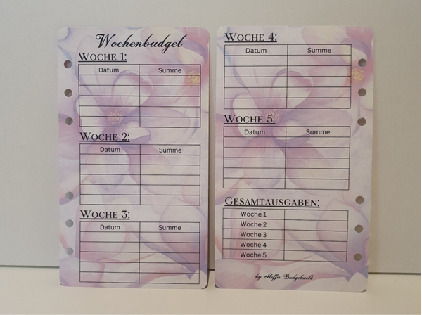 Wochenbudget Tracker A6