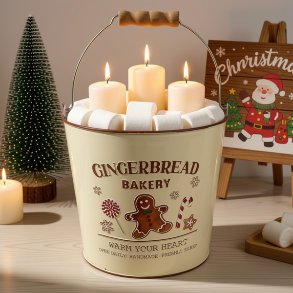 Decoratieve emmer met gingerbreadafbeelding