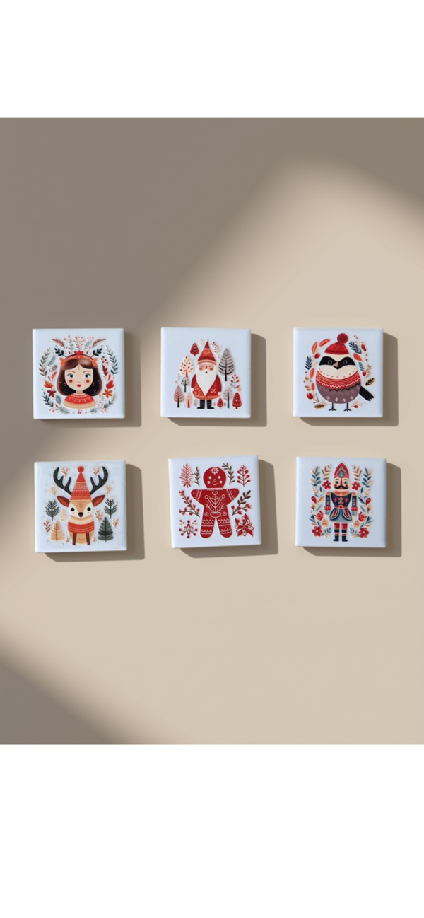 Decoratietegels 5x5 cm met diverse kerstprints