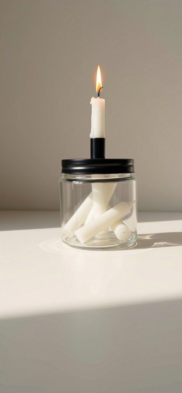 Kaarsenpot met kaarshouder