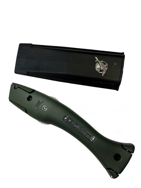 Delphin mes Orginal Olijfgroen inclusief houder en mesje