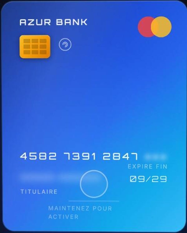 Carte intuitive blue azure