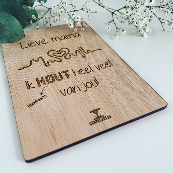 Wenskaart  Mama ik hout van jou