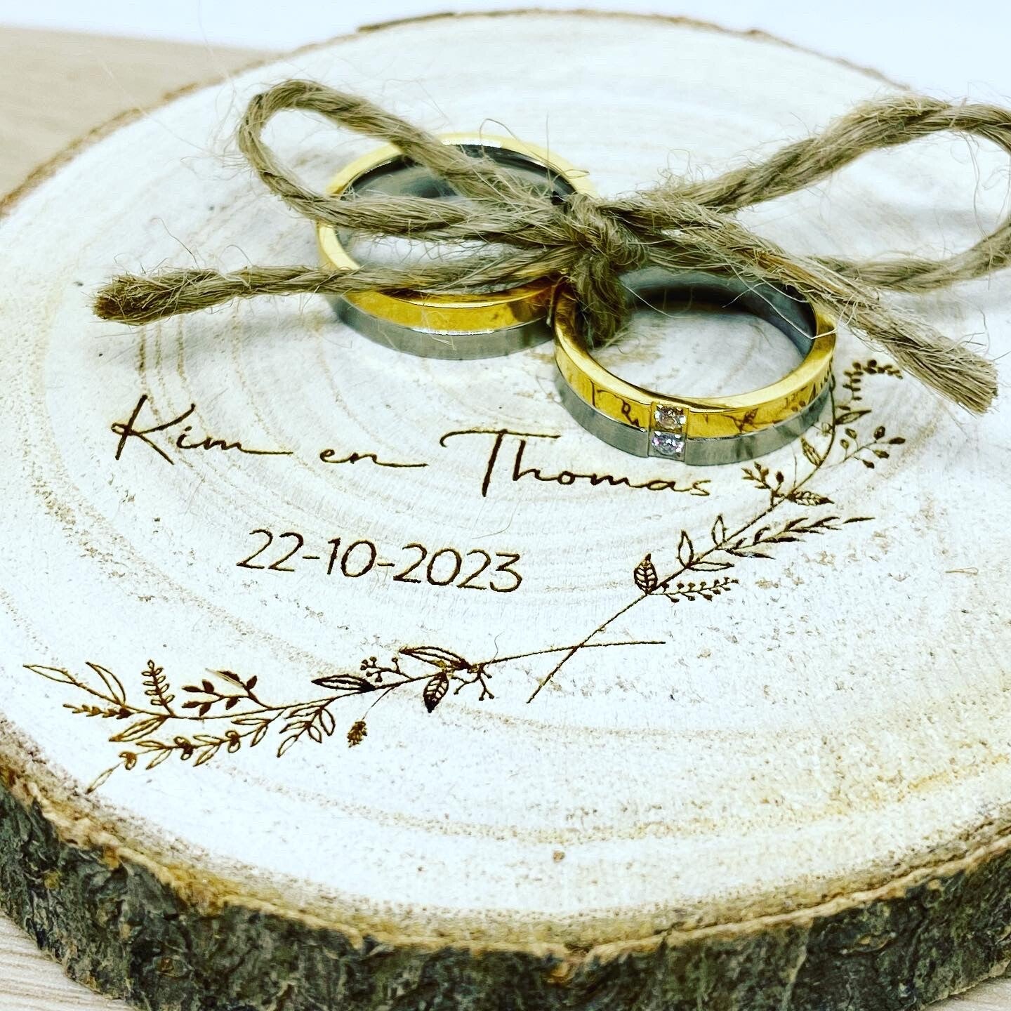 Houten trouwringhouder