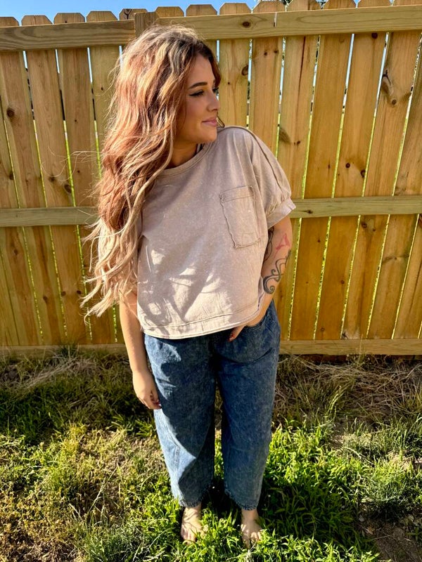 Taupe crop top