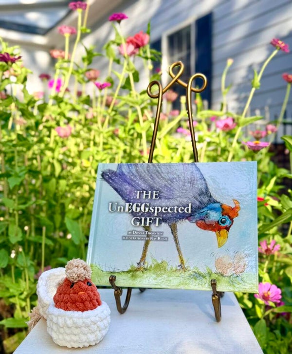 The UnEGGspected Gift Book & Crocheted Baby Keet Bundle