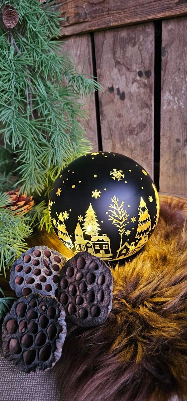 Sfeervolle kerstbal met verlichting