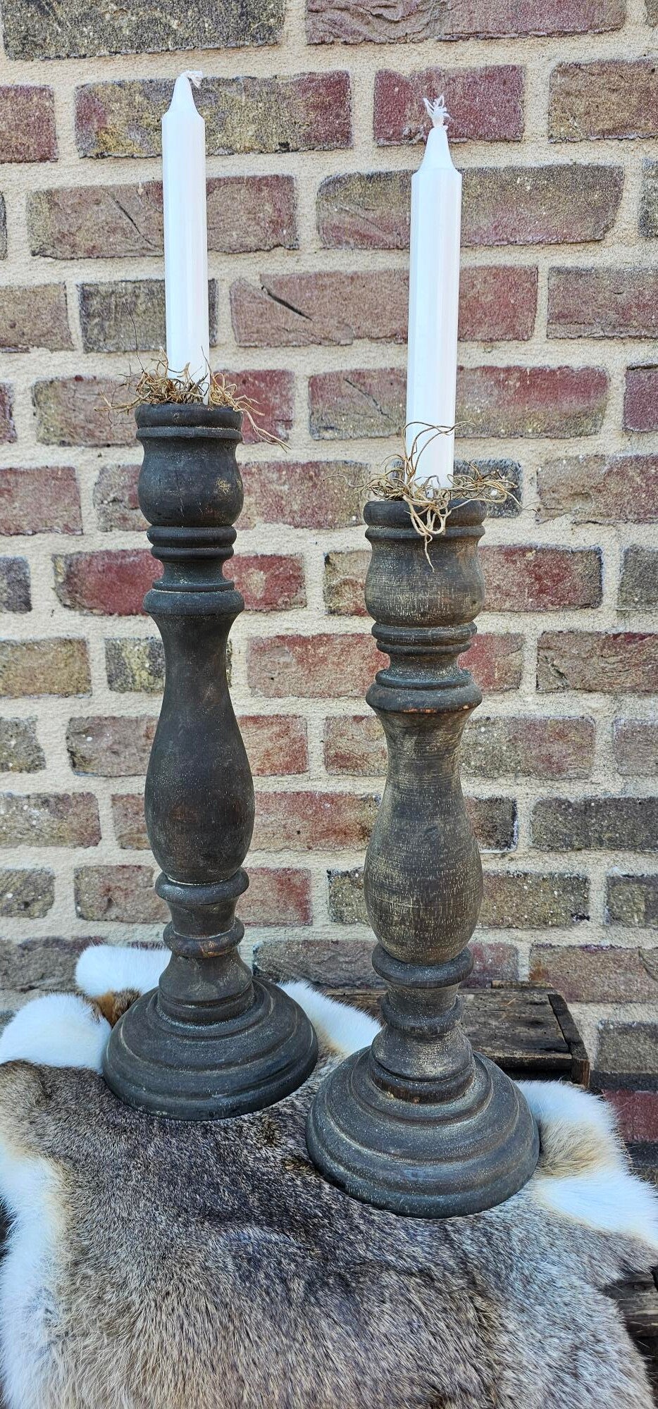 Houten kandelaars